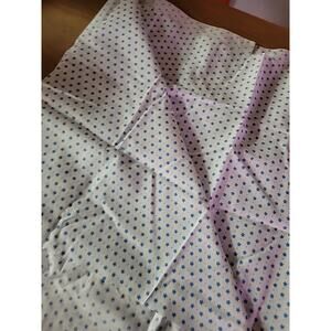 1.5 Yards Vintage 80s 90s Fabric White W Blue Flowers